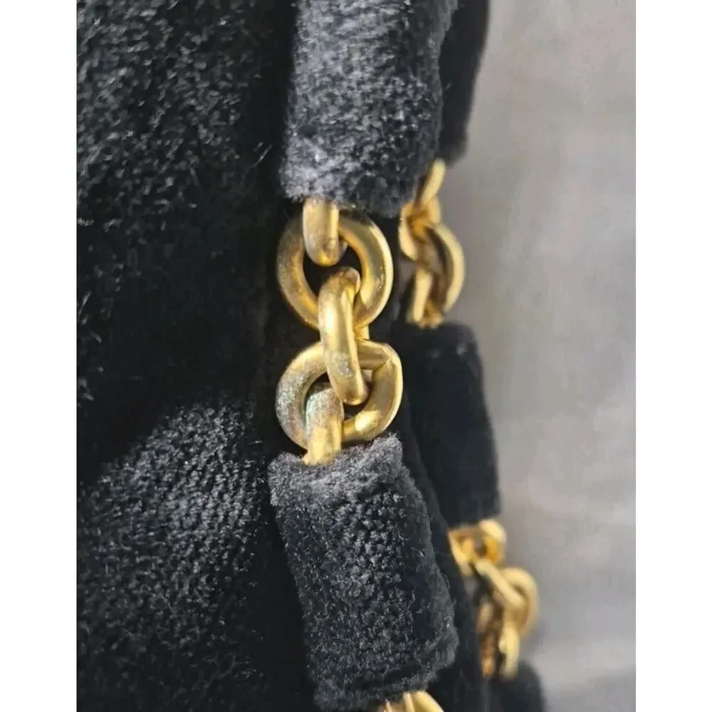 DONNA‎ KARAN BLACK GOLD CHAIN EVENING BAG PURSE VINTAGE